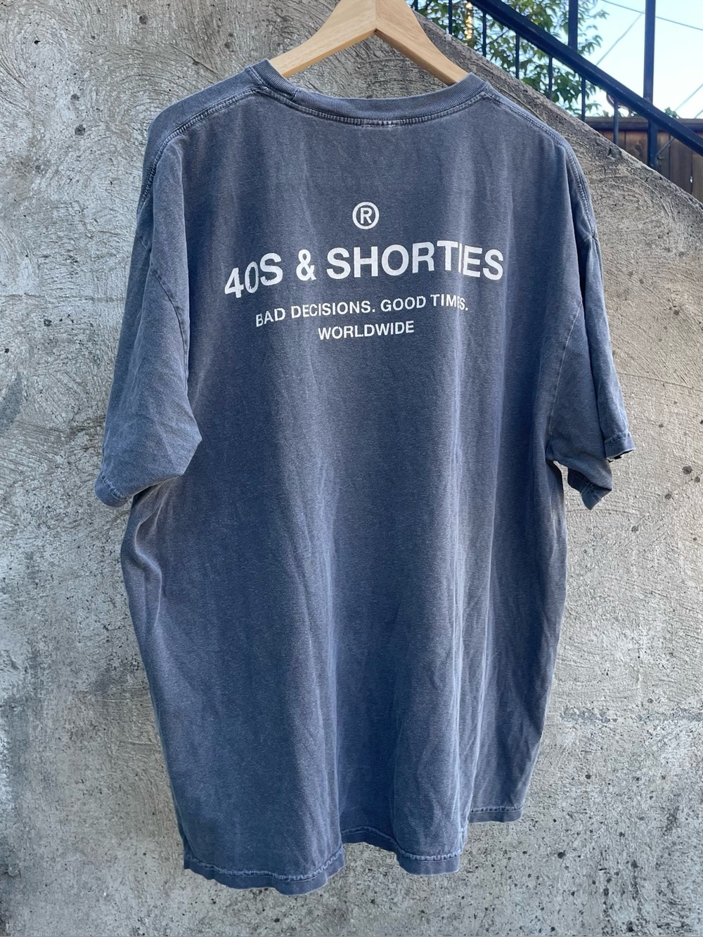 Grey 40s & Shorties double sided logo tee XXL